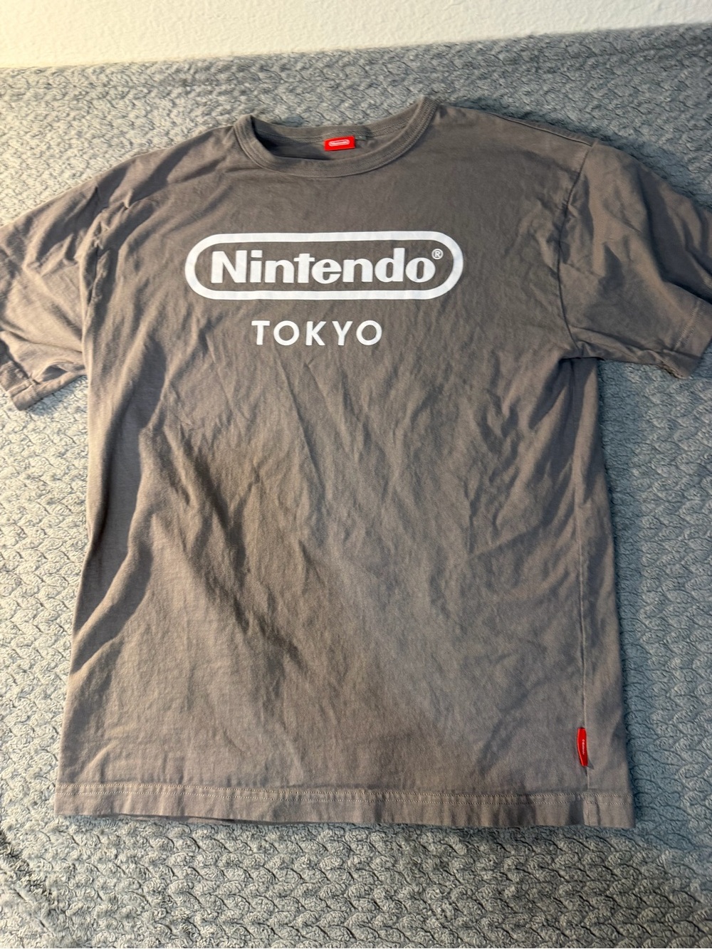 Nintendo Gray Tokyo Logo Tee with White Print